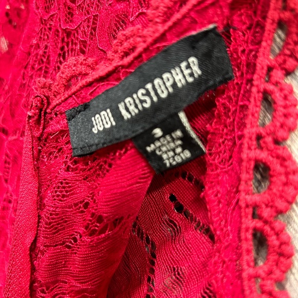 Jodi Kristopher Juniors Dress size 3, Beautiful Red Lace - Picture 2 of 5